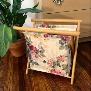 SOLD VINTAGE Book Basket // Cloth Magazine Basket